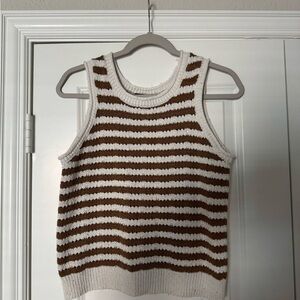 Striped Sleeveless Knit Top